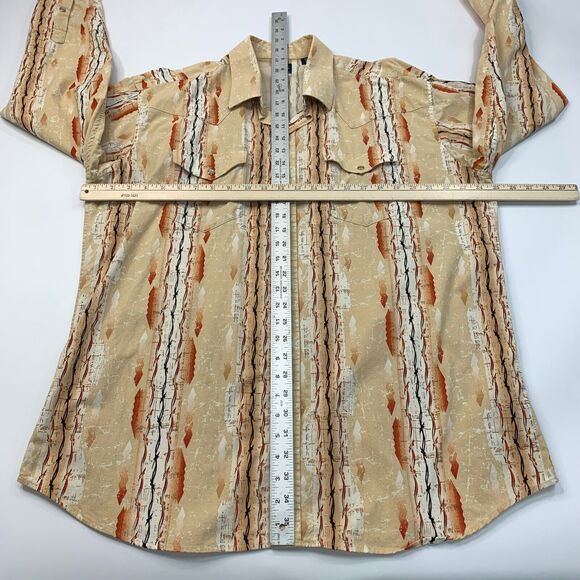 Panhandle Slim Shirt Men XL Extra Large Barb Wire Western Yoke Snap Button Front - Picture 5 of 8